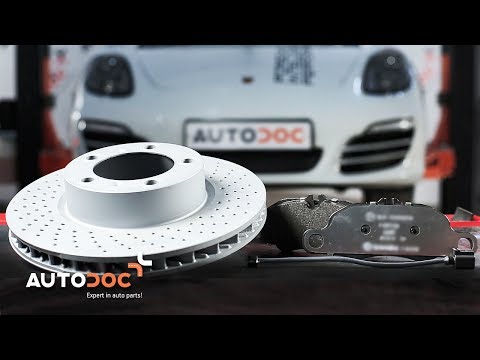 How to replace front brake discs and brake pads PORSCHE BOXSTER  981 TUTORIAL AUTODOC