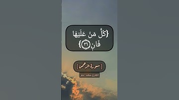 سورة الرحمن الآية ٢٤ الى ٢٨ بصوت القارئ سعيد عنتر