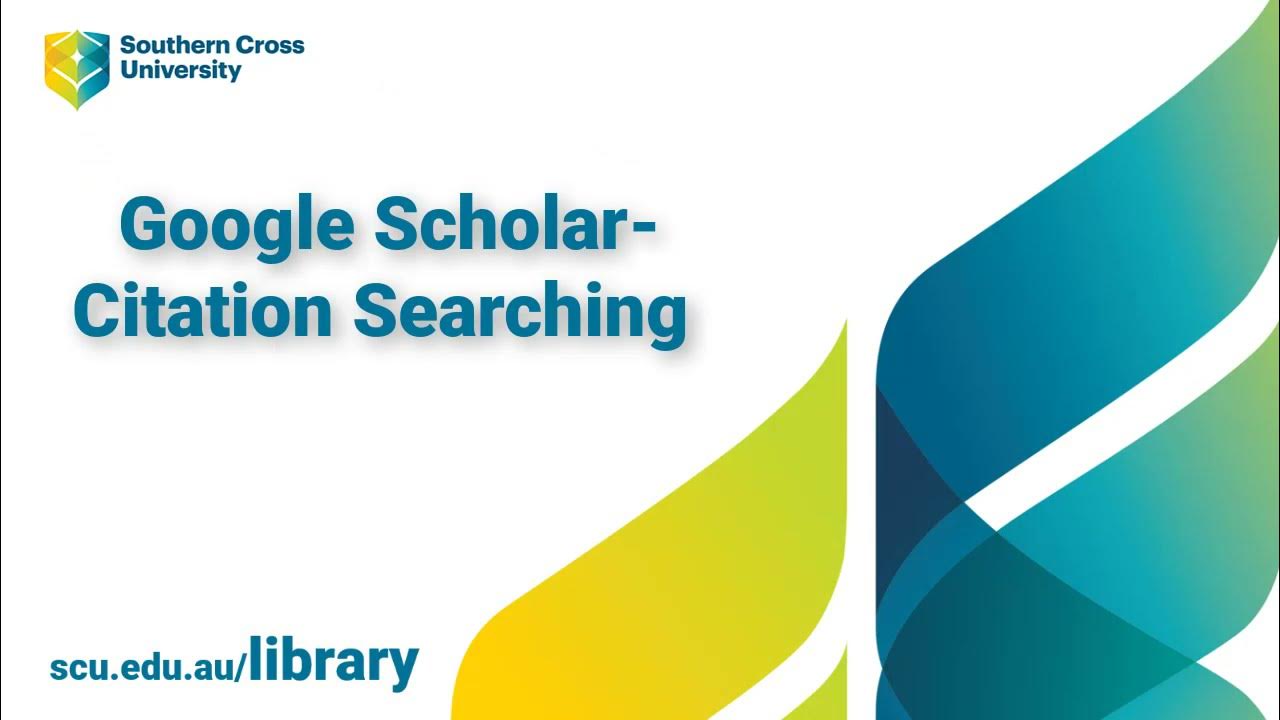 SCU Library Google Scholar Citation Searching YouTube