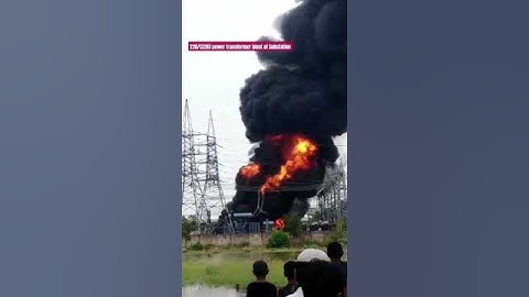 220/132KV Power transformer blast #power #substation #transmission #transmissionline #powergrid