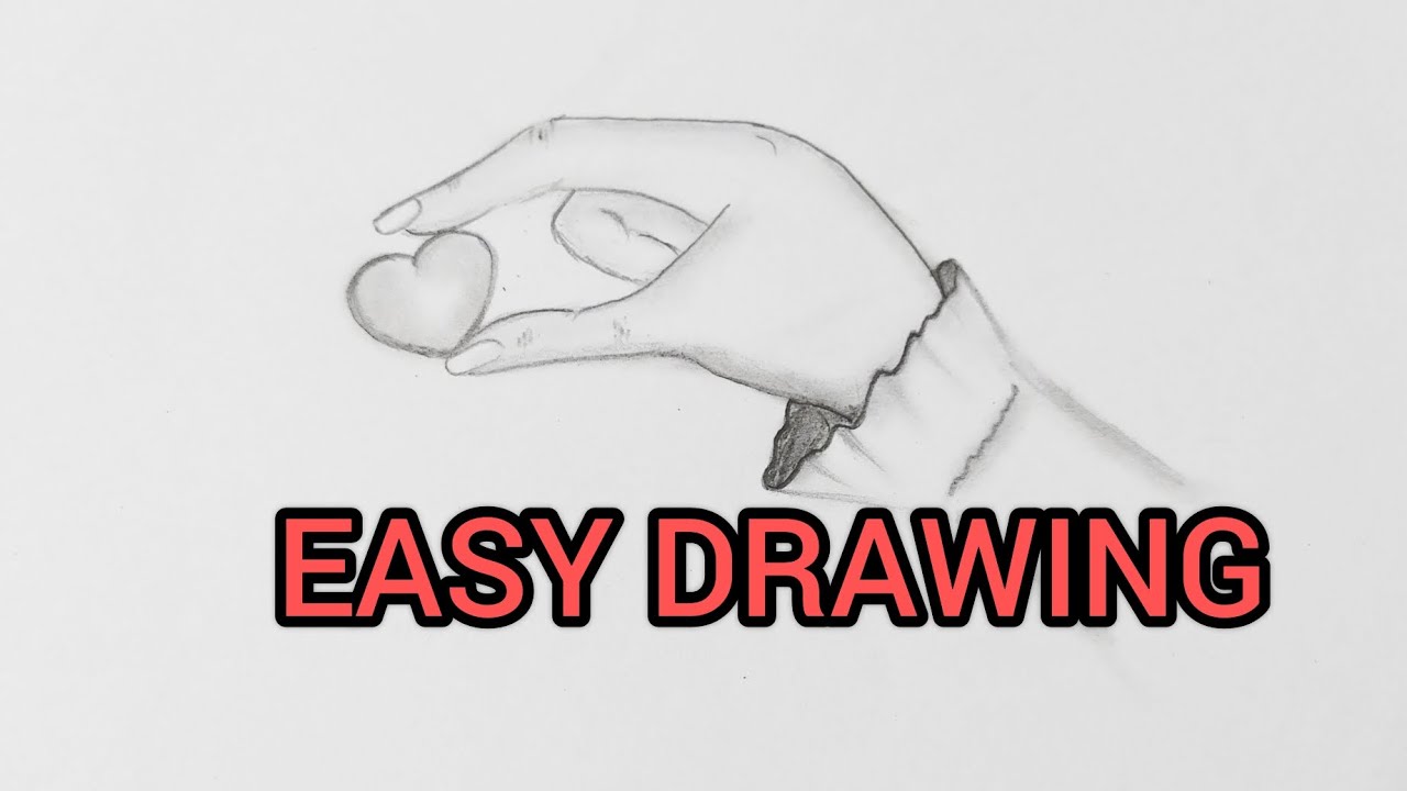 how to draw Hand with heart ️|| very easy drawing for beginners - YouTube