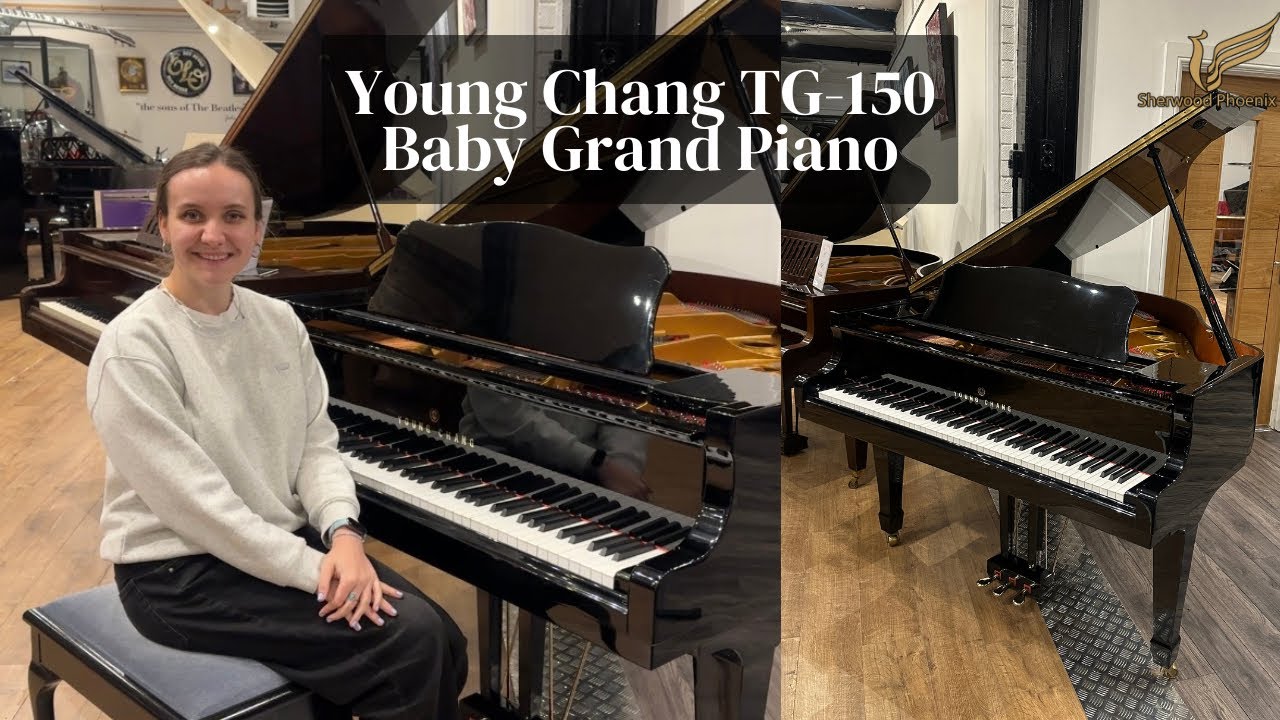 Young Chang TG-150 Baby Grand Piano Black Polyester | Review & Demo ...