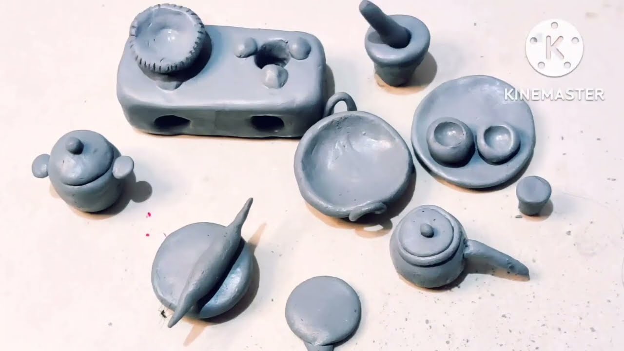 How to make miniature kitchen set with calymitti ka kitchen set kaise