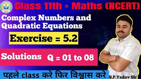 11th | Maths | NCERT | Exercise 5.2 solution | Complex number & Quadratic equation | Polar form |