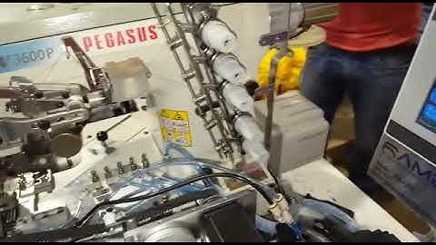 RAMBO RM-1278 Tubular T shirt automatic bottom hemming machine running in customer factory