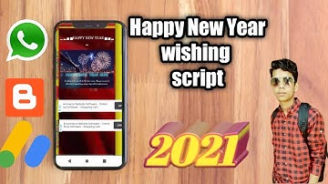 Happy New Year 2021 HTML Free Festival Wishing Website Script for Blogger (Hindi)