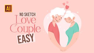 HOW TO DRAW A LOVE COUPLE IN ADOBE ILLUSTRATOR