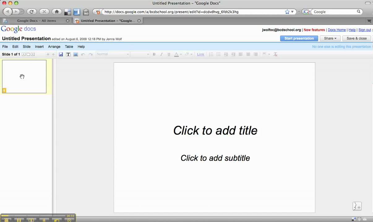 docs google presentation