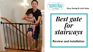 Baby Gate Install  Toddleroo by North States Easy Swing & Lock Gate