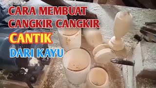 CARA MEMBUAT CANGKIR DARI KAYU TONGKAT ALI POHON KOPI