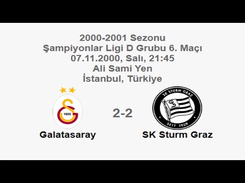 Galatasaray 2-2 SK Sturm Graz 07.11.2000 - 2000-2001 UEFA Champions League Group D Matchday 6
