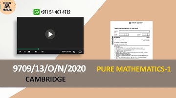 9709/13/O/N/20 | CAMBRIDGE | PURE MATHEMATICS | 2020 | #9709​/13/OCT/NOV/2020 #9709​