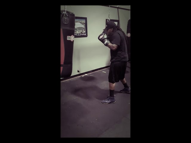 Me, working on the bag seeing if I still got.Glad to be back in the gym.