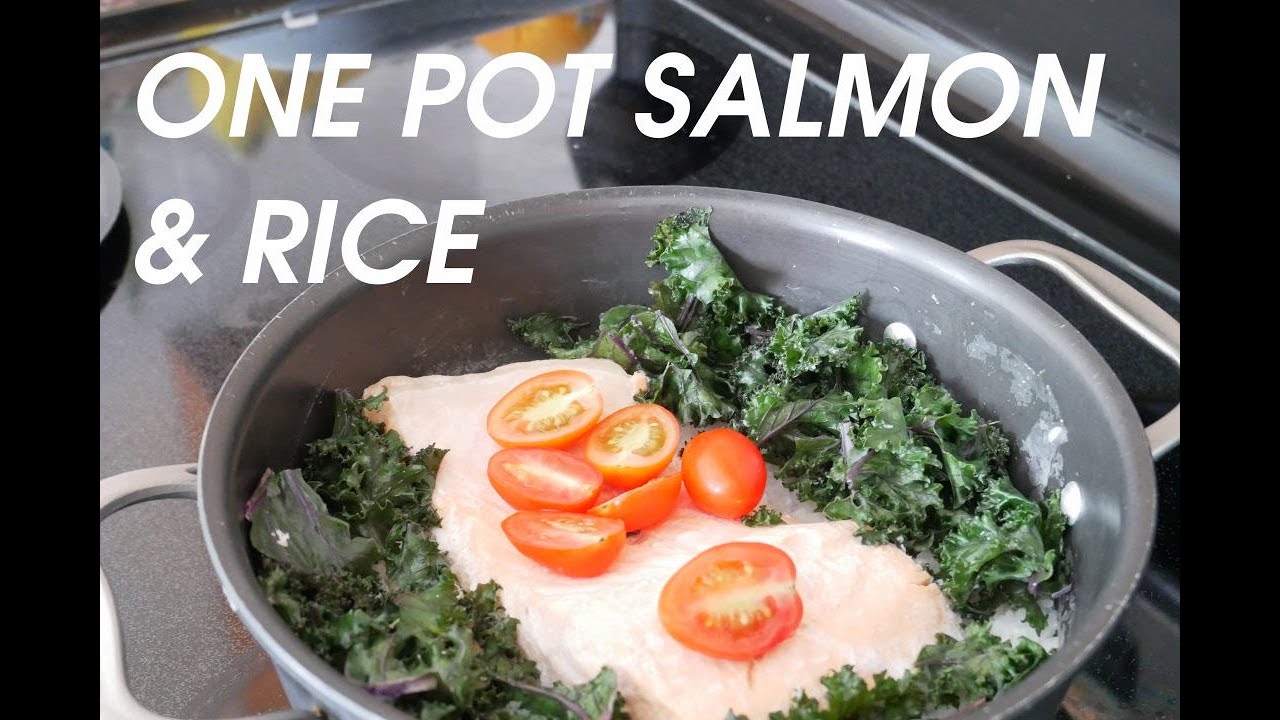 One pot SALMON steamed rice and vegetables