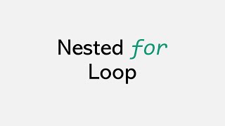 Nested for loop