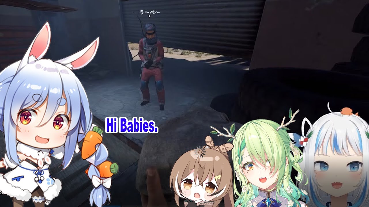 Gura ,Fauna ,Mumei meet Pekora in RUST! - YouTube