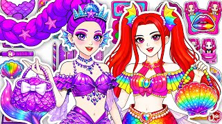 💖Paper DIY💖KPOP DEMON HUNTERS RUMI Mira Colorful Hair +Skincare +Makeup+Fashion Blind Bag Unboxing 4