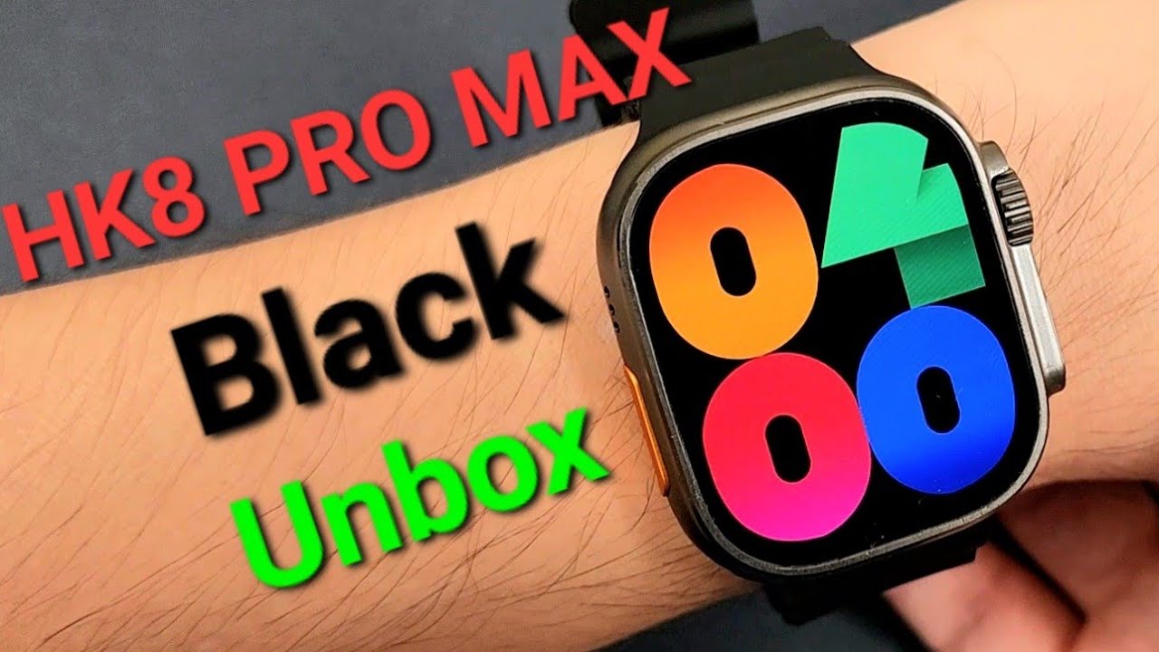 KIWITIME HK8 Pro Max Smart watch Black Unbox Review-49mm 2.12' AMOLED  Screen Compass Game 