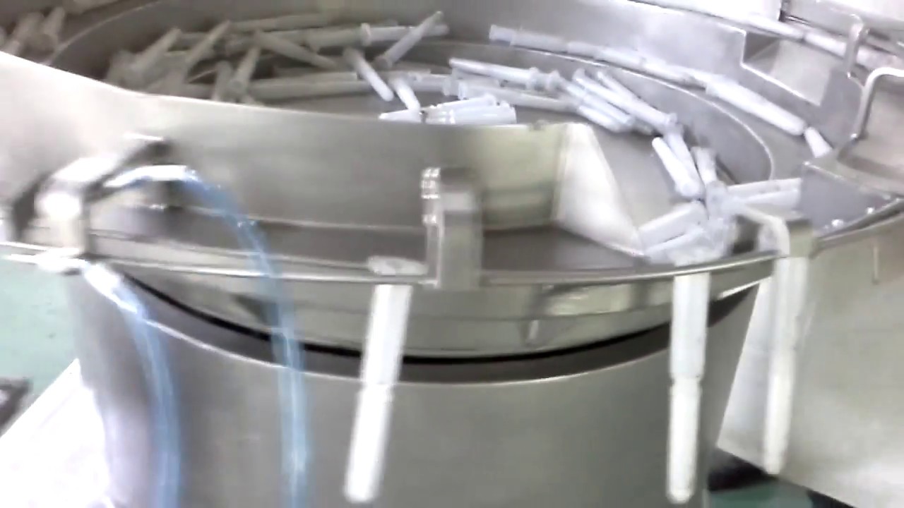 Elscint Vibratory Bowl Feeder For Various Parts Of A Syringe Youtube