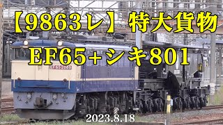 【9863レ】特大貨物 EF65-2089＋シキ801［2023.8.18］