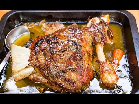 Slow cooked leg of lamb. 