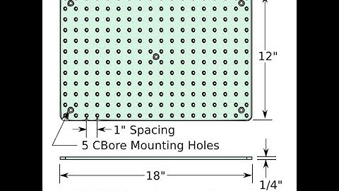 12" x 18" x 1/4" Slim Aluminum Optical Breadboard - SAB128-S