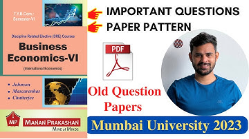 TYBCOM Business Economics Sem 6 important questions