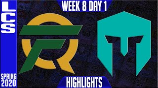 FLY vs IMT Highlights | LCS Spring 2020 W8D1 | FlyQuest vs Immortals
