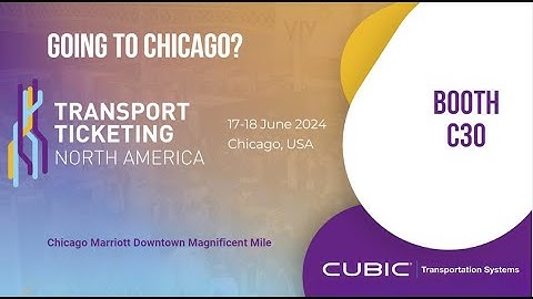 Cubic at Transport Ticketing North America 2024