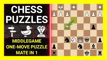 Chess Puzzles to Practice. Themes: Middlegame, One-move puzzle, Mate in 1. Learn Chess