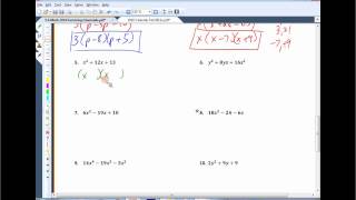 5.4 Math 1010 - Factoring Trinomials