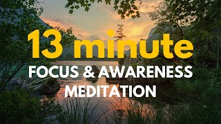 13 Minute | Focus/Refocus Daily Meditation | Andrew Huberman | 40Hz Binaural Beats   White Noise