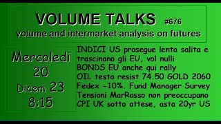 VOLUME TALKS 676 mercoledi 20 dicembre 2023 h 8:15