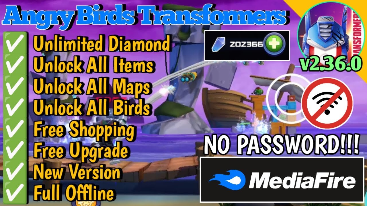 Angry Birds Transformers Mod Apk Versi 2.36.0 — неограниченные бриллианты и разблокировка всех пр...
