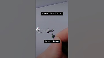 Signature for V | Vanya | SbtellME Calligraphy and Handwriting #shorts