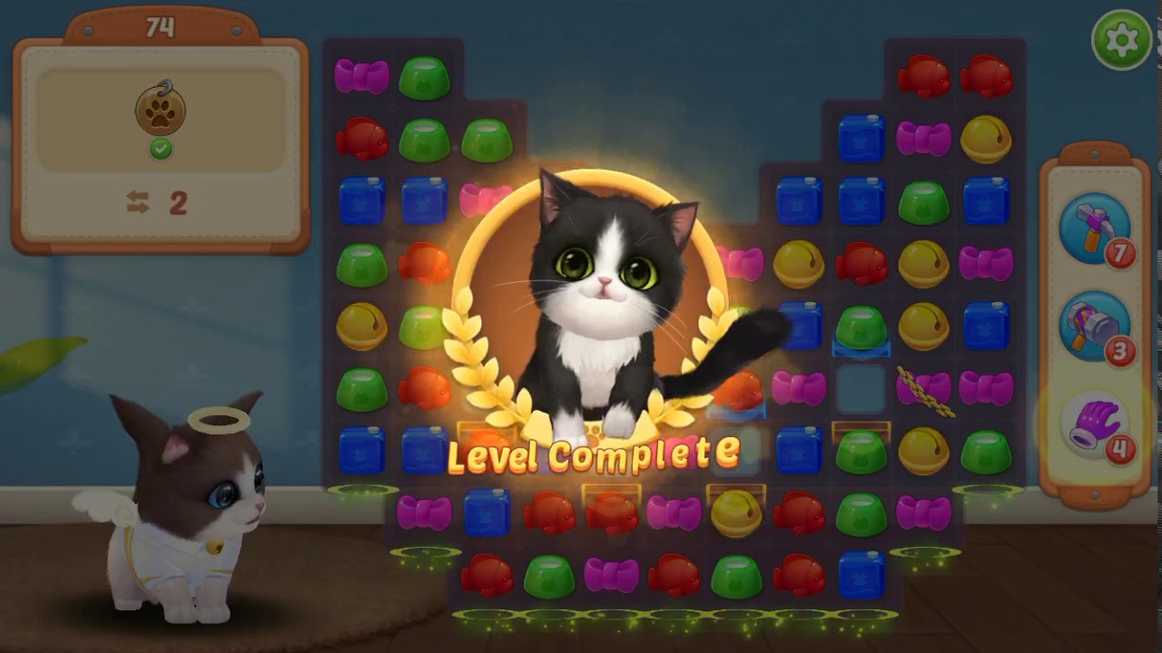 Kitten Match 74,75 уровень YouTube