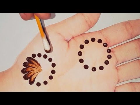 New Easy & Stylish Gol Tikki Mehndi Design with Earbud Trick | 2019 ...