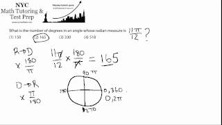 Degrees and Radians - Algebra 2 - Trigonometry - NYS Regents Exam - June 2010 #2
