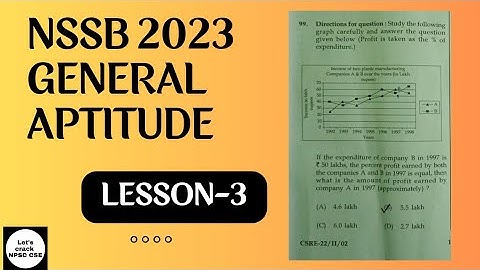 NSSB 2023 General Aptitude Lesson- 3 | Free Classes & Solved MCQs