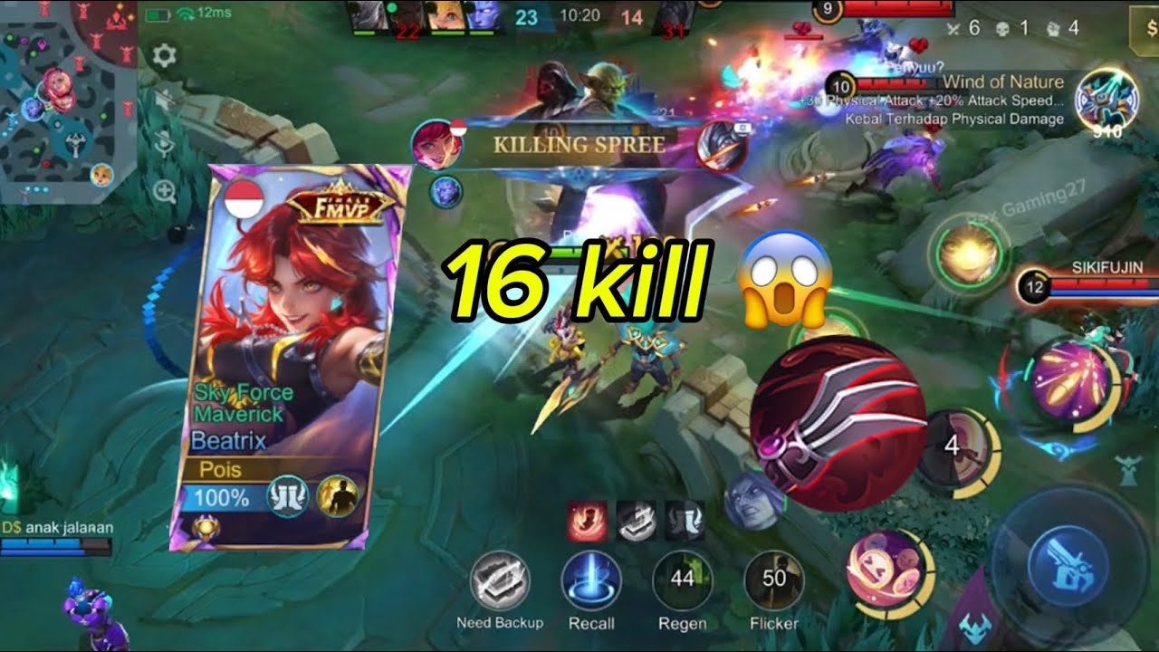 top global beatrix, meta gold lane build top global kill 16 assist 10 😱, bantai publik 🔥🔥
