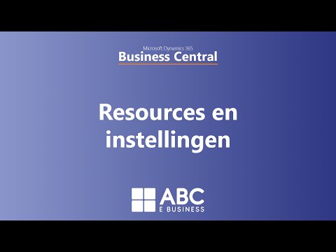 Resources en instellingen - Microsoft Dynamics 365 Business Central