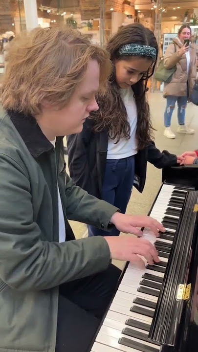 Lewis Capaldi in train station in London