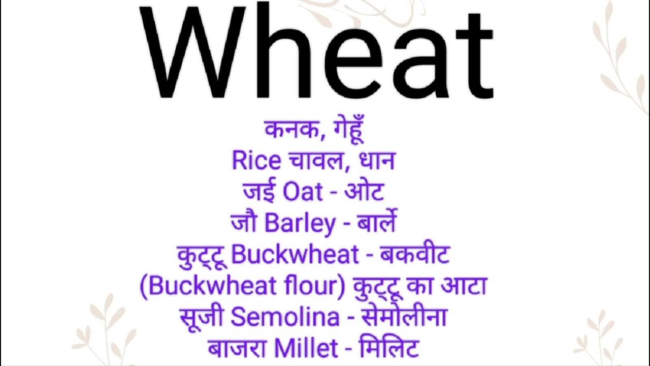 Wheat ka hindi meaning l Wheat ka english meaning l wheat YouTube