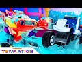 Crusher Toy PUSHES Pickle Into Pool Of Slime Blaze And The Monster Machines Toys Toymation 