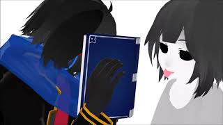 [mmd x undertale] error!sans x core!frisk kiss kiss *requested*