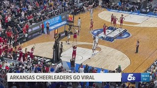 Arkansas cheerleader goes viral during March Madness