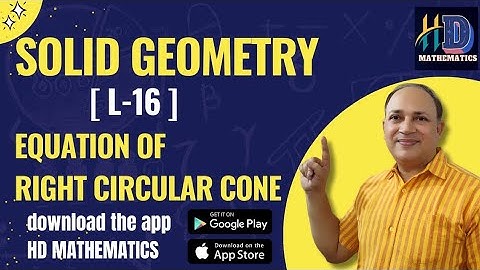 equation of right circular cone/L16/ cone and cylinder analytical solid geometry bsc1maths in hindi