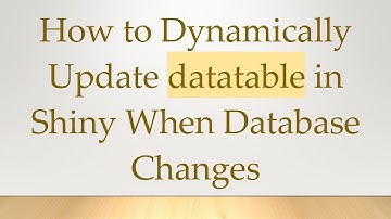 How to Dynamically Update datatable in Shiny When Database Changes