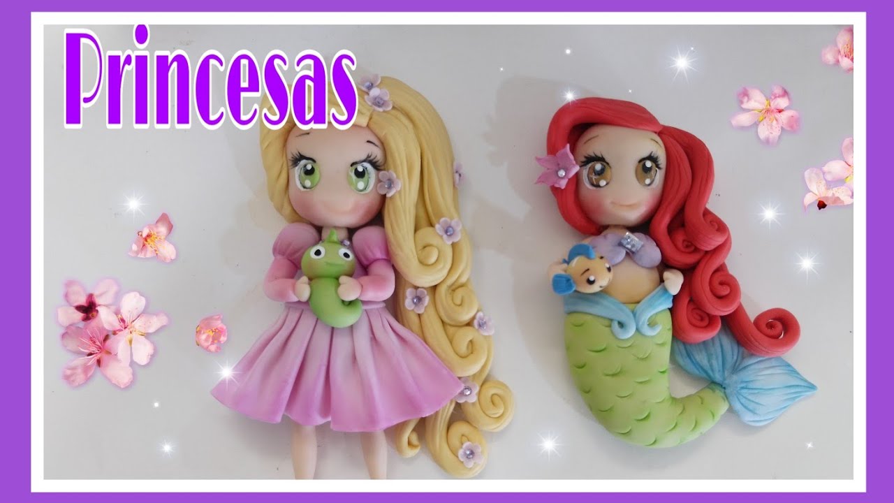 😍👸¿Cómo Hacer PRINCESAS en PORCELANA FRÍA?💜FÁCIL//Para  LLAVEROS💚APLIQUES💚COLLARES💚PULSERAS💚Princess 