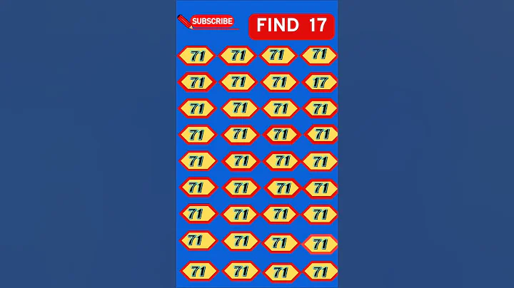 Optical Illusion Visual IQ Test - Find [𝟭𝟳] in 9 Seconds?/#shorts #viralshort #maths #quiz